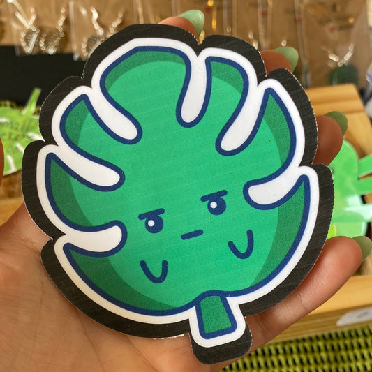 Large grumpy monstera sticker